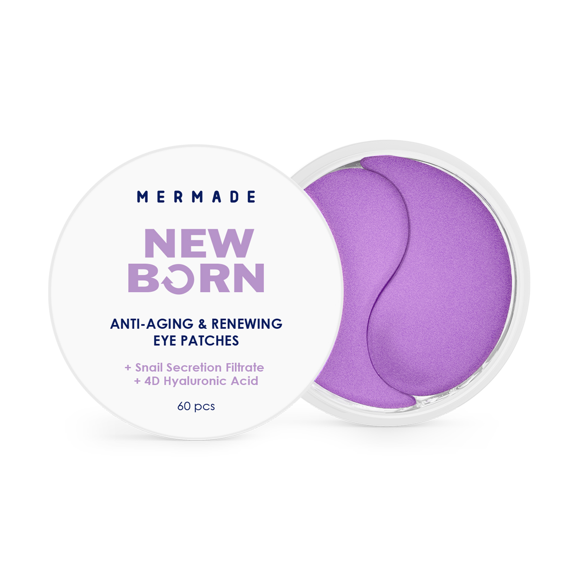Омолоджувальні гідрогелеві патчі для шкіри навколо очей Mermade Snail Secretion Filtrate &amp; 4D Hyaluronic Acid, 60 шт
